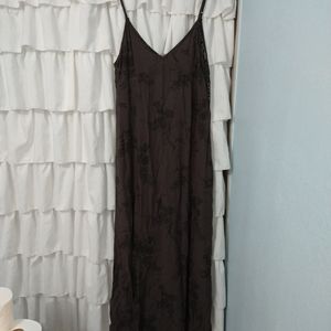 Element Gray/Black Maxi Dress with Side Slits